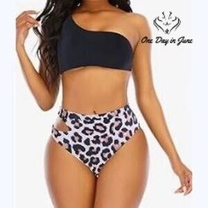 Jodimitty One Shoulder Bikini Swimsuit Size S